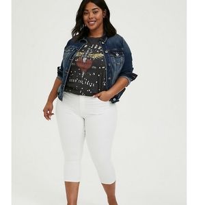 Torrid white crop skyhigh skinny jean